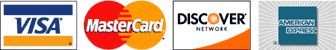 We accept Visa, MasterCard, Discover, and American Express